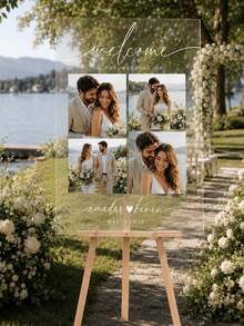 Photo Wedding Welcome Sign, Wedding Rehearsal Sign, Modern Wedding Sign, Acrylic Welcome Sign, Wedding Photo Sign, Welcome To Our Wedding - Multicolor - View 3