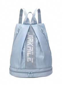 1pc Sports Training Bag, Swimming & Fitness Backpack, Large Capacity Portable Travel Shoulder Bag, Outdoor Beach Drawstring Backpack, Lightweight School Bag, With Independent Shoe Compartment And Side Mesh Pockets, Adjustable Shoulder Straps, Waterproof Fabric - Multicolor - View 13