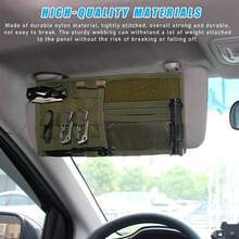 1 Pc Layered Multi-Grid Hook And Loop Oxford Fabric Car Sun Visor Driving Ticket Phone Storage Bag - Multicolor - View 10