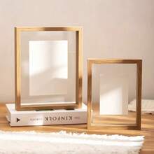 Double-Sided Transparent Photo Frame 6 Inch 8-Character Calligraphy Art Display Stand - A - View 1