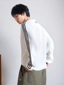 Adidas Originals Men's CALI TEE LS M Long Sleeve Knit Collarless T-Shirt TLC8312 - Black and White - View 3