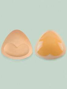 Women Thick Padded Push-Up Sticky Adhesive Sponge Bra Inserts, Suitable For Multiple Occasions 2 Pairs Self-Adhesive Silicone Bra Inserts, Thin Upper Layer & Extra Thick Invisible Bikini Bust Enhancer Pads - Heart-shaped Breast Pads - View 8