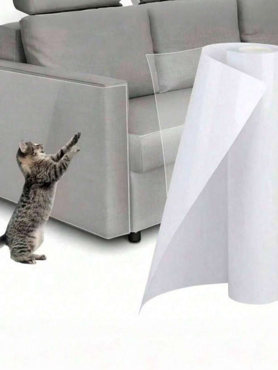 Anti-Cat Scratch Furniture Protector - Large Sofa Protector - Single-Sided Adhesive Tape - Transparent Corner Guard Device, Suitable For Furniture, Walls And Doors - 45*500cm - View 1