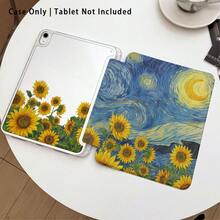 藍色漩渦、向日葵與其他圖案彩繪效果平板保護殼附支架，適用於 Honor 8/9/10/X8/X8A/X9/X8Pro/X9Pro 及其他機型 / MatePad SE 11 吋 / MatePad 11 吋 / 11.5 吋 / MatePad Pro / Apple 10 代/11 代 2025 (A16) / Galaxy Tab A7/A9 及其他熱門機型 - 款式3 - 查看 2