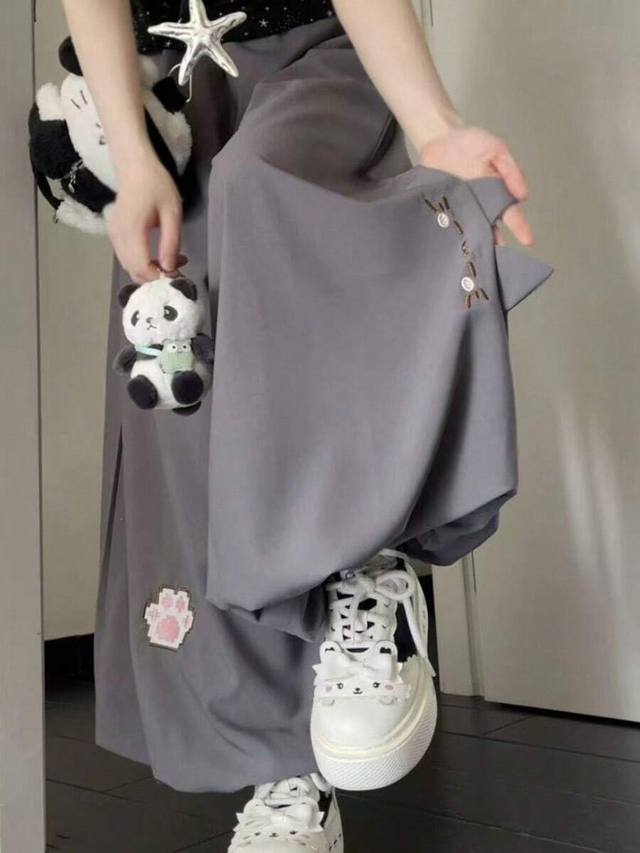 Women Pants - Dark Grey - View 1