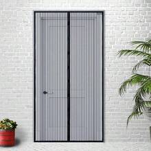 Black Magnetic Middle Split Door Curtain, Mosquito Screen Curtain, Home Self-Install Mosquito Net, No Drilling Required, Easy Installation, Summer Use - Magnetic Door Curtain - View 12
