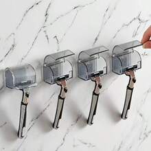 2 Packs Waterproof Self-Draining Toothbrush & Razor Holder, Wall-Mounted Bathroom Storage Organizer - 2pcs Razor Holder - View 5
