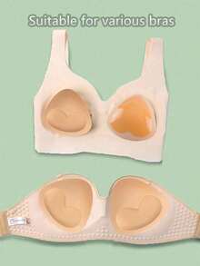 Women Thick Padded Push-Up Sticky Adhesive Sponge Bra Inserts, Suitable For Multiple Occasions 2 Pairs Self-Adhesive Silicone Bra Inserts, Thin Upper Layer & Extra Thick Invisible Bikini Bust Enhancer Pads - Heart-shaped Breast Pads - View 6
