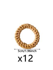 24pcs/12pcs/6pcs Bohemian Style Woven Napkin Rings, Natural Bamboo Fiber Napkin Rings, Vintage Tabletop Napkin Holder, Farmhouse Style Napkin Rings - Ideal Tabletop Decor For Home, Wedding, Holiday And Party - One Size Fits All - View 10
