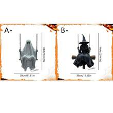 1pc Halloween Witch Ghost Static Cling Window Sticker, Self-Adhesive Removable, Suitable For Living Room Bedroom Window Glass Decoration, Halloween Decorative Sticker - Multicolor - View 3