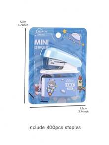 1 Set Pastel Color Mini Stapler With Staples, Lightweight And Convenient, Metal Binding, Suitable For File And Paper Organization, Ideal For Office, Study And Back To School Use - Multicolor - View 4