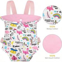 GAGAKU - Portador de muñecas, accesorios para muñecas de bebé, columpio de 22 pulgadas, con mochila para niños, color rosa, parque de atracciones arcoíris - 7_parque de atracciones arcoíris rosa - Ver 4