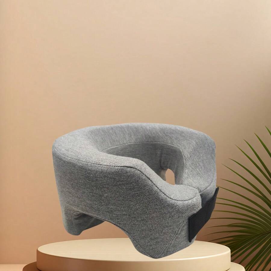 1 Pc Foldable Hollow Ergonomic Memory Foam Skin-Friendly Knitted Fabric No Face Pressure Neck Support Office Home Travel Lunch Break Nap Pillow - Multicolor - View 1