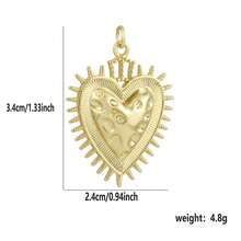 1pc Copper Asymmetrical Heart & Sun Pendant DIY Bracelet Necklace Anklet Charm, Niche Layering Accessory For Best Friends, Valentine's Day, Beach Vacation, Coworker Gift, Mother's Day - Multicolor - View 3