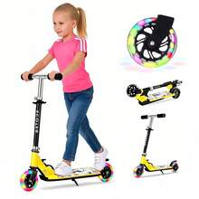 Scooter Patinete Plegable Para Niños Con Ruedas Ilumina - Amarillo - Ver 2