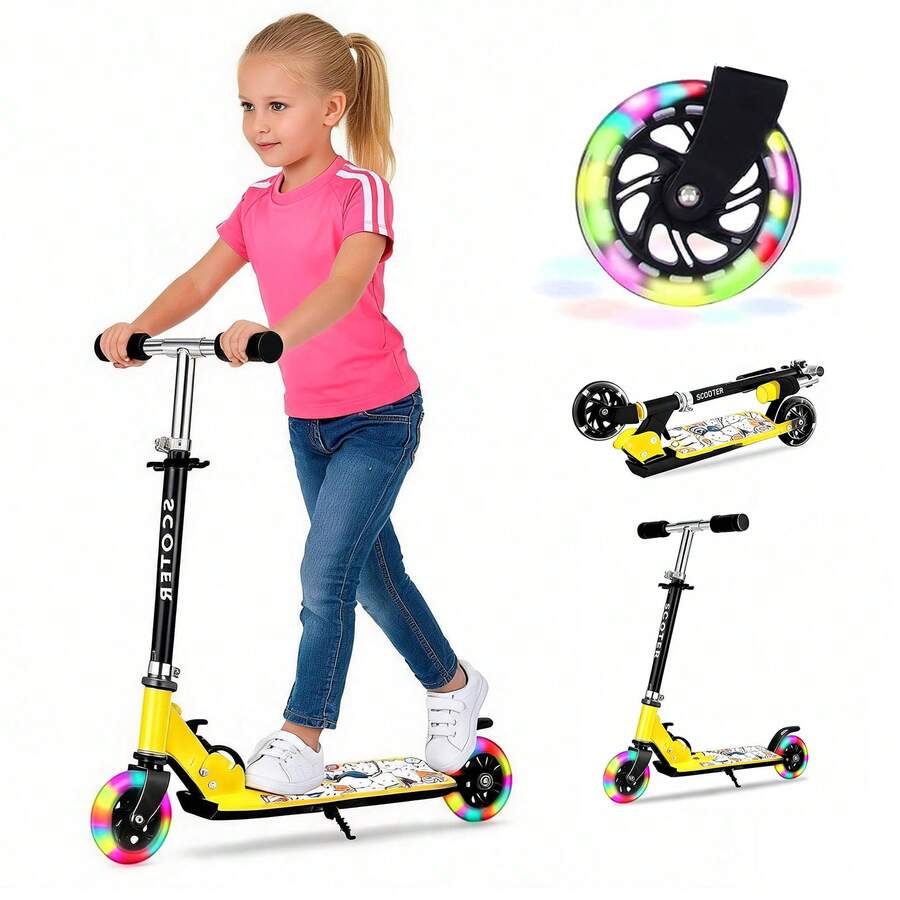 Scooter Patinete Plegable Para Niños Con Ruedas Ilumina