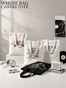 Hasbro Stray Kids/SKZ Signed Tote Bag, STAY Fan Support Gift, Suitable For Commuting And Daily Use Shopping Bag, Practical Gift Choice, Cute Christmas Gift For Stray Kids/SKZ Fans, Women's Handbag, CANVAS TOTE BAG - Multicolor - View 1