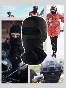 1pc Balaclava Windproof Cold-Proof Thermal Lined Warm Full Face Mask Head Cover Suitable For Motorcycle Travel Men Sports Riding Skiing Snowboard Hiking - Multicolor - View 11