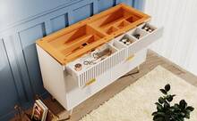 White Sideboard With 6 Drawers - Storage Space For Bedroom And Living Room - 120x40x76 Cm - White - View 3