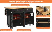 High Quality Kitchen Island, Serving Cart With Storage Space, Mobile Buffet - Black - View 2