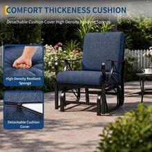 Techigher Set Of 2 Garden Swing Glider Chairs With Cushions, Weatherproof Metal Outdoor Rocking Chairs, Patio Armchair Set For Lawn, Deck & Balcony - Multicolor - View 4