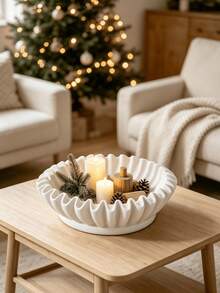 1pc Wavy Texture Resin Decorative Tray, Minimalist Wabi-Sabi Style Storage Tray, Multi-Purpose Desktop Organizer Tray, Compact 15*13cm, Desktop Storage Dual-Use Luxury Decor, Suitable For Living Room, Bathroom, Entryway, Dining Table, Perfect For Personal Use Or Gift - Multiple 4 - View 5
