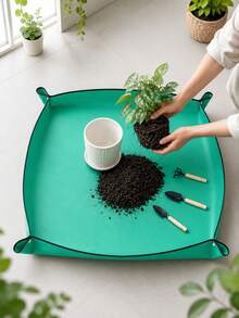 50/66/75/100cm PE Gardening Mat Waterproof Square Plant Transplanting Potting Mat Thickened Foldable Gardening Accessory - A+B - View 1
