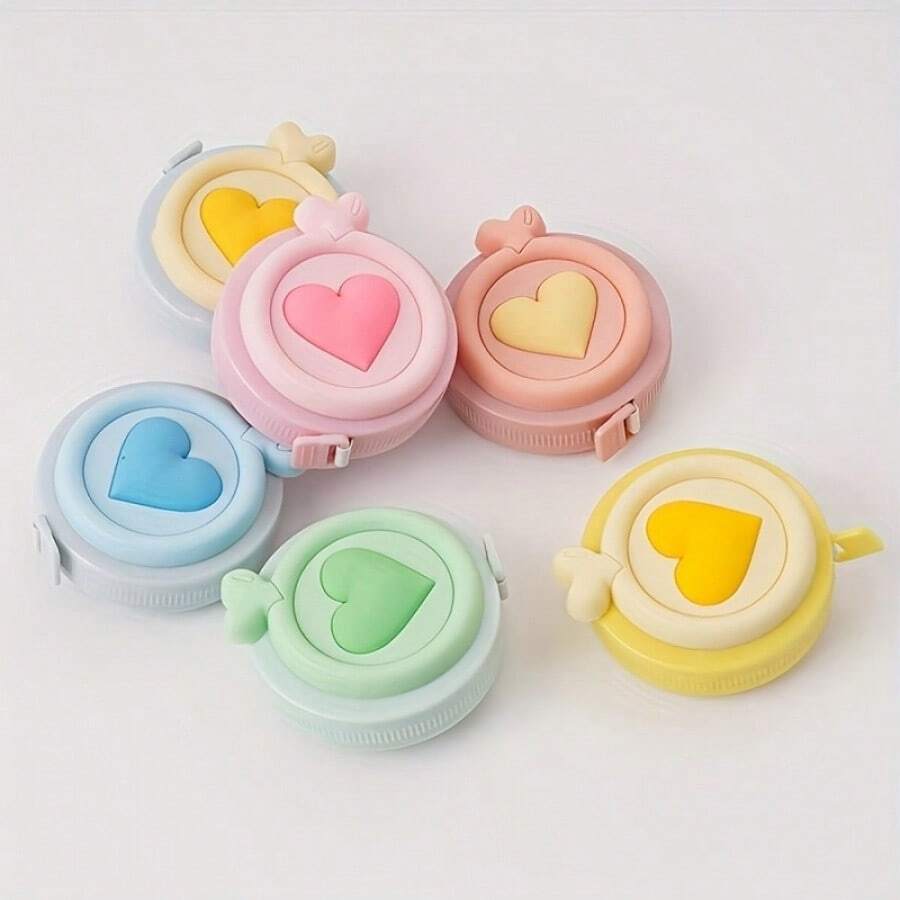 1pc Mini Body Measuring Tape, Portable Sewing Tailoring Measuring Tape, Suitable As Birthday, Christmas, New Year, Thanksgiving And Valentine's Day Gift - Pink - View 1