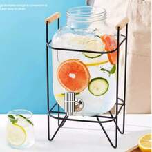 The Glass Jug Bucket With Tap Water Dispenser Glass Juice - View 5