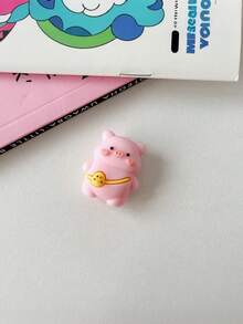 4pcs Cute Cartoon Backpack Pink Pig Charging Cable Protective Cover, Anti-Crack Anti-Fray Charger Cord Decor Sleeve, Compatible With IPhone 20W Fast Charging Adapter - Pink - View 4