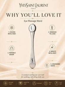 YSL Eye Massage Stick 7.5cm, Cool Metal Tip, Ergonomic Grip, Includes Branded Pouch, Soothes Eye Area, Perfect For Self-Use Or Gifting - Silver - View 5