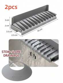 3/2/1pc Faucet Splash Guard, Modular Water Channel, Kitchen Faucet Silicone Mat, Non-Slip Quick-Dry Draining Mat, Easy-To-Clean Surface, Suitable For Single-Hole Faucets, Suitable For Kitchen And Bathroom, Kitchen Supplies, Kitchen Essentials, Home Essentials, Father's Day Gift, Kitchen Storage - Grey - View 19