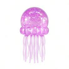 1pc Jellyfish Squishy Soft Rubber Toy, Glitter Jellyfish Squeeze Toy, Soft Slow Rebound Sensory Stress Relief Fingertip Toy, Anxiety Relief, Cute Handheld Toy, Suitable For All Ages, Blue Color, Perfect For Birthday, Christmas, Halloween And Easter Holiday Gifts - Multicolor - View 16