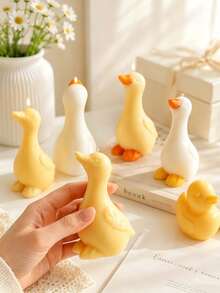 Cute Duck Candle Silicone Mold, Large And Small Sizes Available, Adorable Animal Design 3D Standing Duck Shape Resin Home Desktop Decor, Party Decoration Handmade Plaster Clay Tool, Companion - Duck Mold - View 4