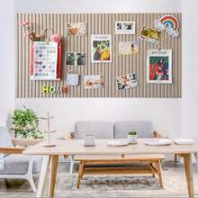 1pc No-Drill Rectangular Modern Fabric Frame Wall-Mounted Photo Wall Background Board, Detachable Bulletin Board For Home Office, Memo Notice Board, Photo DIY Handmade Board, Message Board, For Wall Decoration, Room Decor, Party Photo Display, Surprise Announcement, Wall Storage, Suitable For Bedroom/Study/Living Room/Office/Classroom/Dorm - Multicolor - View 3