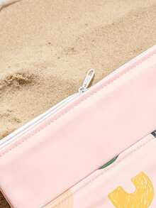 1pc Wetbag Artistic Vibe Boho Style Travel Storage Bag For Beach Vacation Swimming Pool Outdoor Camping,Bedroom Room Decor,Back To School - Coral Pink - View 5