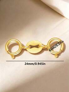 1pc Versatile Double-End Spring Clasp Bracelet Necklace Extension Connector, 18K Gold Stainless Steel DIY Universal Clasp Accessory - Spring Link Connector - View 4