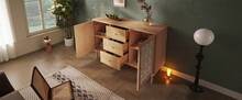 Sideboard Natural 120 X 40 X 75 Cm In Wood For Dining Room And Living Room - 橡木 - 查看 2
