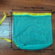Beach Swimming Mesh Storage Bag, Lightweight Large Capacity, Drawstring Expandable Mesh One Shoulder Beach Bag, Sand-Proof Breathable Beach Cover, Suitable For Clothes, Towels, Portable Crossbody Bag, Outdoor Travel And Swimming Dual Use - Multicolor - View 7