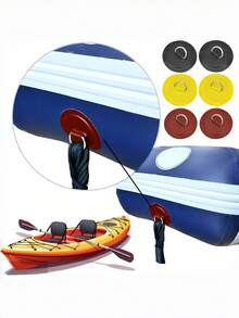 4pcs Round D-Ring Fixing Washers, Boat D-Ring Patch, Water Sports Accessories, Suitable For Stand Up Paddleboard, Kayak, Saltwater Environment - Multicolor - View 2