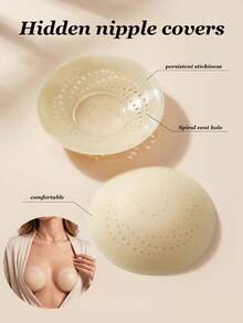 New Solid Nipple Covers, Multi-Pore Breathable Solid Breast Pads, Invisible Seamless Comfortable Nipple Covers, Suitable For Various Occasions And Daily Wear - Multicolor - View 2