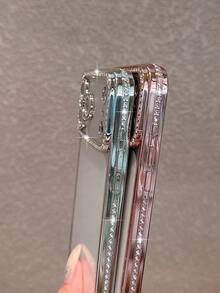 2件組 [銀色 + 玫瑰金] 奢華電鍍銀水鑽閃亮蘋果手機殼，適用於Phone17promax/17pro/17/16promax/16/16pro/16plus/15/15promax/15pro/15plus/11/12/13/14promax/12pro/12promax/13pro/13promax/7plus/14pro/14promax/14plus，軟殼全包防摔保護殼，極簡風 - 2個套裝[玫瑰金+銀色] - 查看 8