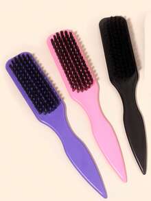1pc Solid Color Sleek Back Comb, Fashionable & Portable, Can Be Used To Smooth Frizzy Hair, Anti-Static, Create Smooth Ponytail, Bun And Hairline Styling, Add Volume And Style, Women's Hair Accessory, Comb, Hair Brush, Hair Care Product - A - View 7