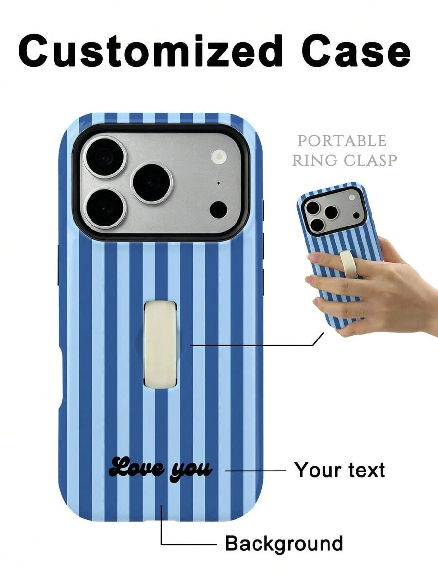 GIIPPA 1 pièce Étui de téléphone personnalisé avec nom de forme asymétrique, protection de téléphone 2-en-1 en film, compatible avec iPhone 18/17/16/15/14/13/12/11 Pro Max Air, cadeau de rentrée scolaire, cadeau de vacances, cadeau de la Saint-Valentin, cadeau d'anniversaire - Multicolore - Voir 1