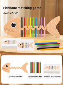 Early Childhood Education Color Recognition - Fishbone Tabletop Game Teaching Aid For Developing Fine Motor Skills, Gift For Boys And Girls - Multicolor - View 12