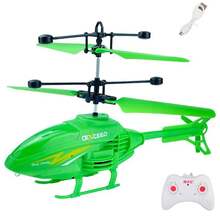 Helicóptero eléctrico para niños con control remoto, suspensión de doble modo, características anti-caída, anti-colisión y con luces. - Azul - Ver 4