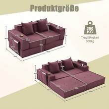 Modern Sofa Bed Frame Beige 2 Seat - 勃根地雙座 - 查看 9