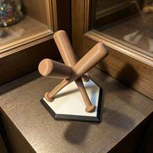 Baseball Softball Display Stand Mini Desktop Bat-Shaped Holder Ball Base Memorial Ornament Sports Decor Storage Perfect Gift For Baseball Fans - View 4