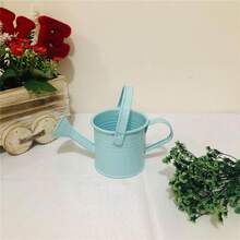 Vintage Tinplate Watering Kettle, 1L Outdoor Metal Water Bucket For Plants, Decorative Sprinkling Can For Flowers, Garden Beds, And Home Landscaping - ColorB - View 4