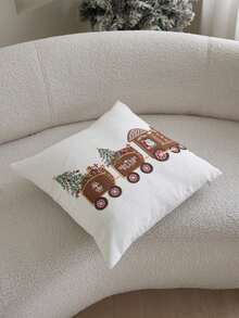LCUHPCL 1 buah Sarung Bantal Bordir Kereta Kecil Manusia Kue Jahe 3D Bergaya Natal, Dekorasi Rumah untuk Ruang Tamu, Sofa, Kamar Tidur, Mobil, dan Lingkungan Lainnya - MultiWarna - View 10